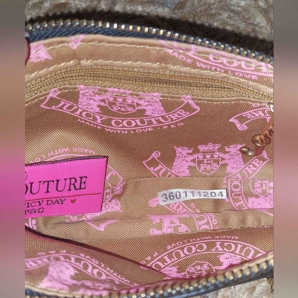 Juicy Couture Y2K VTG Mini Baguette Black Shoulder L Great Condition FREE SHIP - Picture 8 of 12
